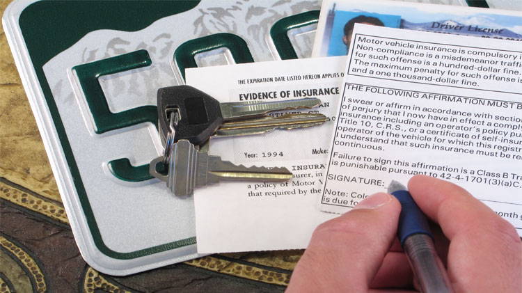 Plates and documents to register a car at the DMV