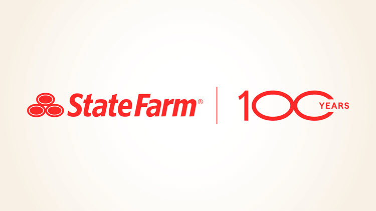 Red State Farm logo next to text that says 100 years on a khaki background.