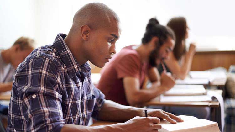 People in a classroom.